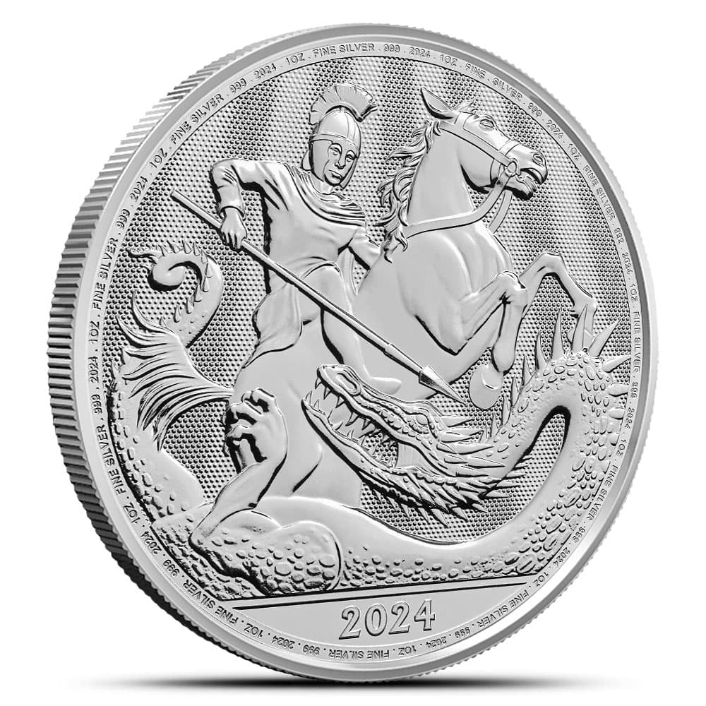 2024 1 oz British Silver St. George and the Dragon Coin (BU)