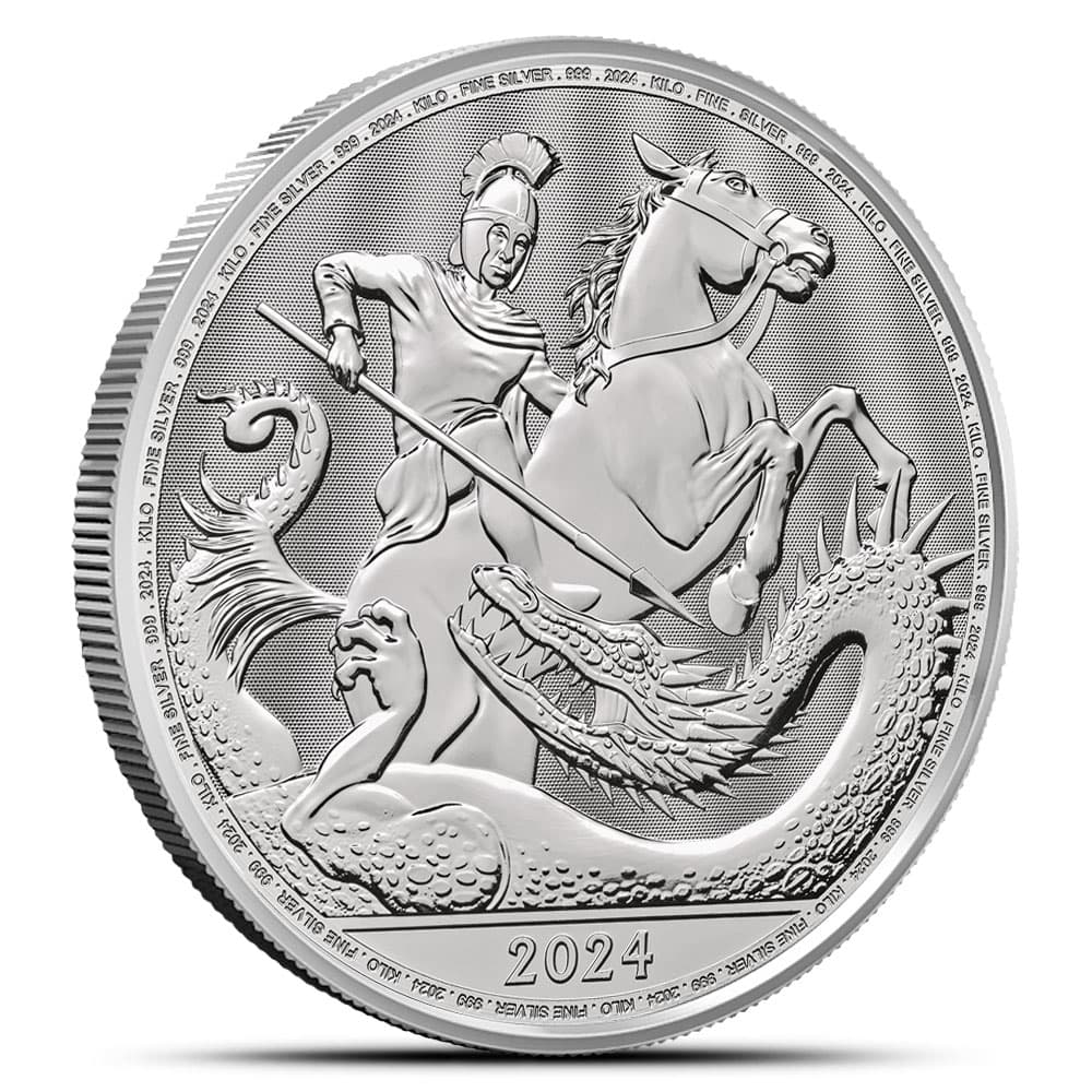 2024 1 Kilo British Silver St. George and the Dragon Coin (BU)