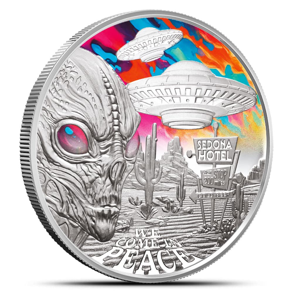 2024 1 oz Proof Colorized Niue Silver Alien Encounters Coin (Box + CoA)