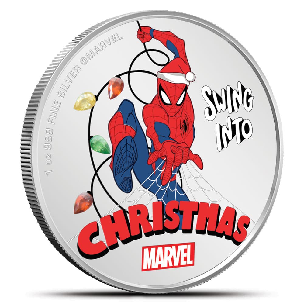 2024 1 oz Proof Niue Silver Seasons Greetings Spider-Man Coin (Box + CoA)