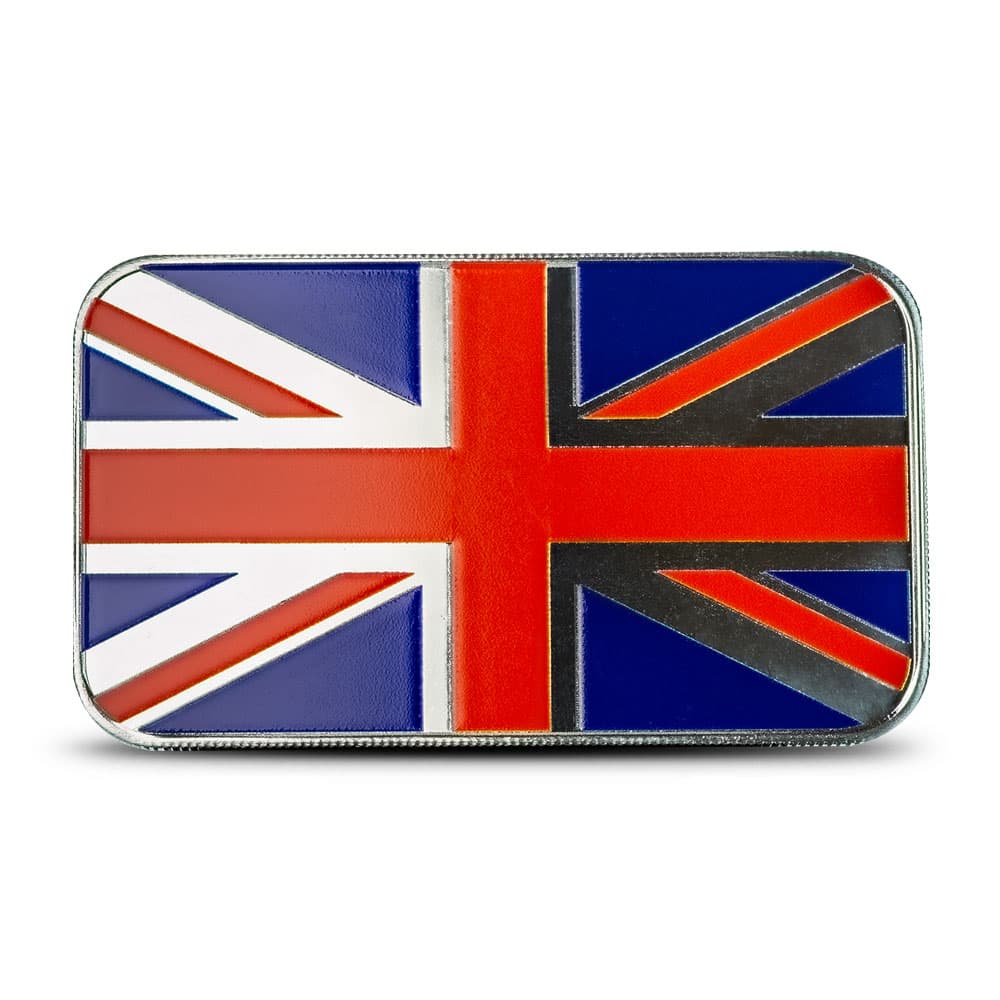 1 oz Colorized Scottsdale United Kingdom Flag Silver Bar (New)