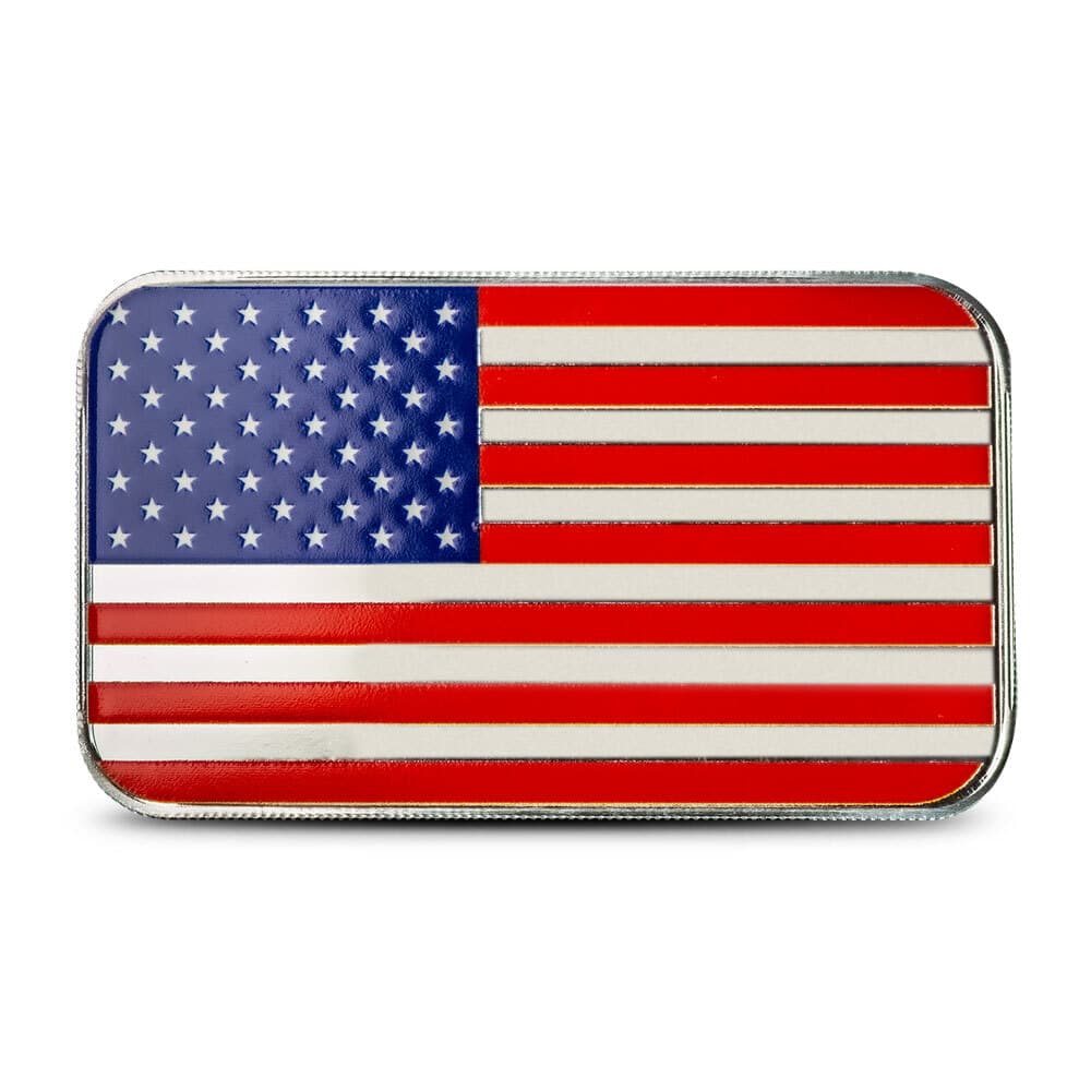 1 oz Colorized Scottsdale United States of America Flag Silver Bar (New)