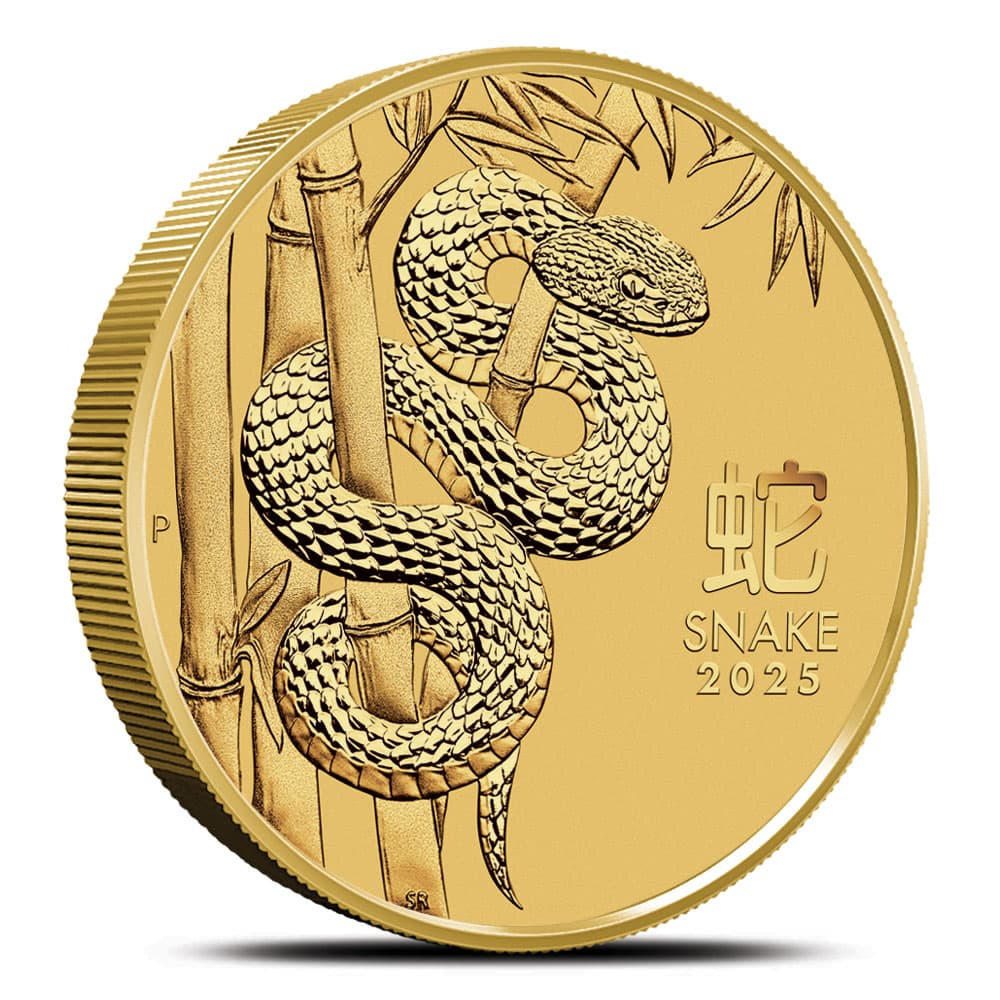 2025 2 oz Australian Gold Lunar Snake Coin (BU)