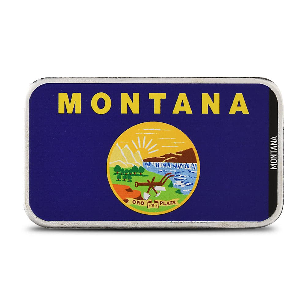 1 oz Colorized Stacking Across America Montana State Flag Silver Bar (New)