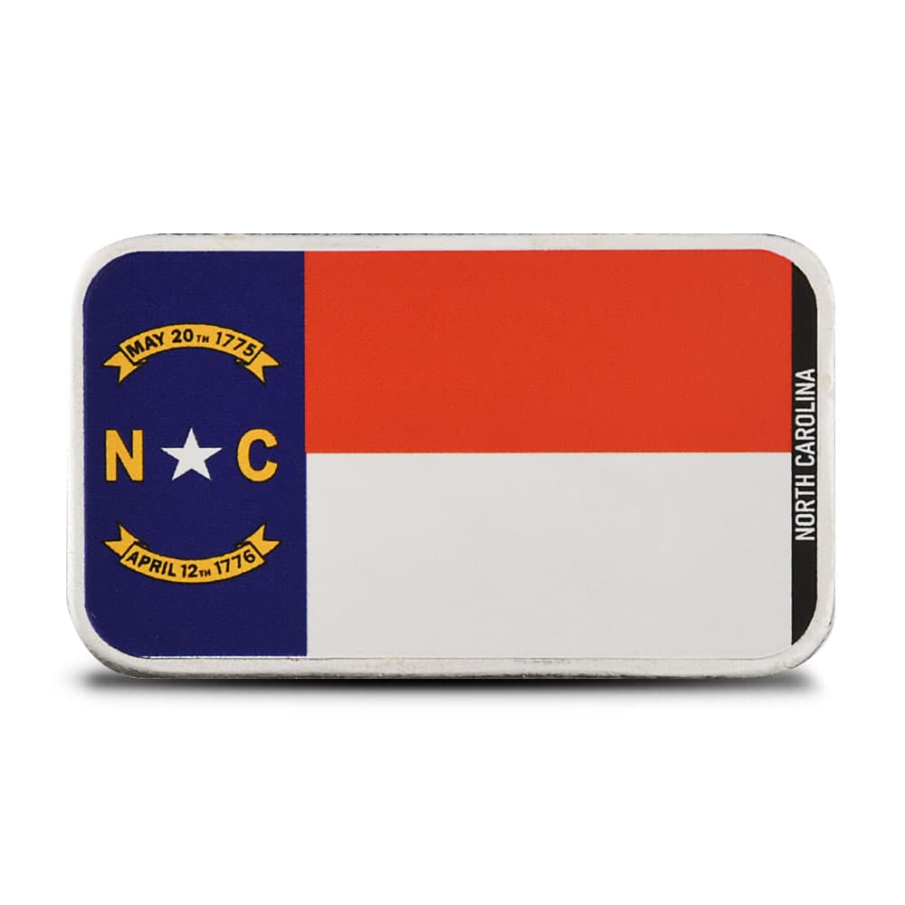 1 oz Colorized Stacking Across America North Carolina State Flag Silver Bar (New)