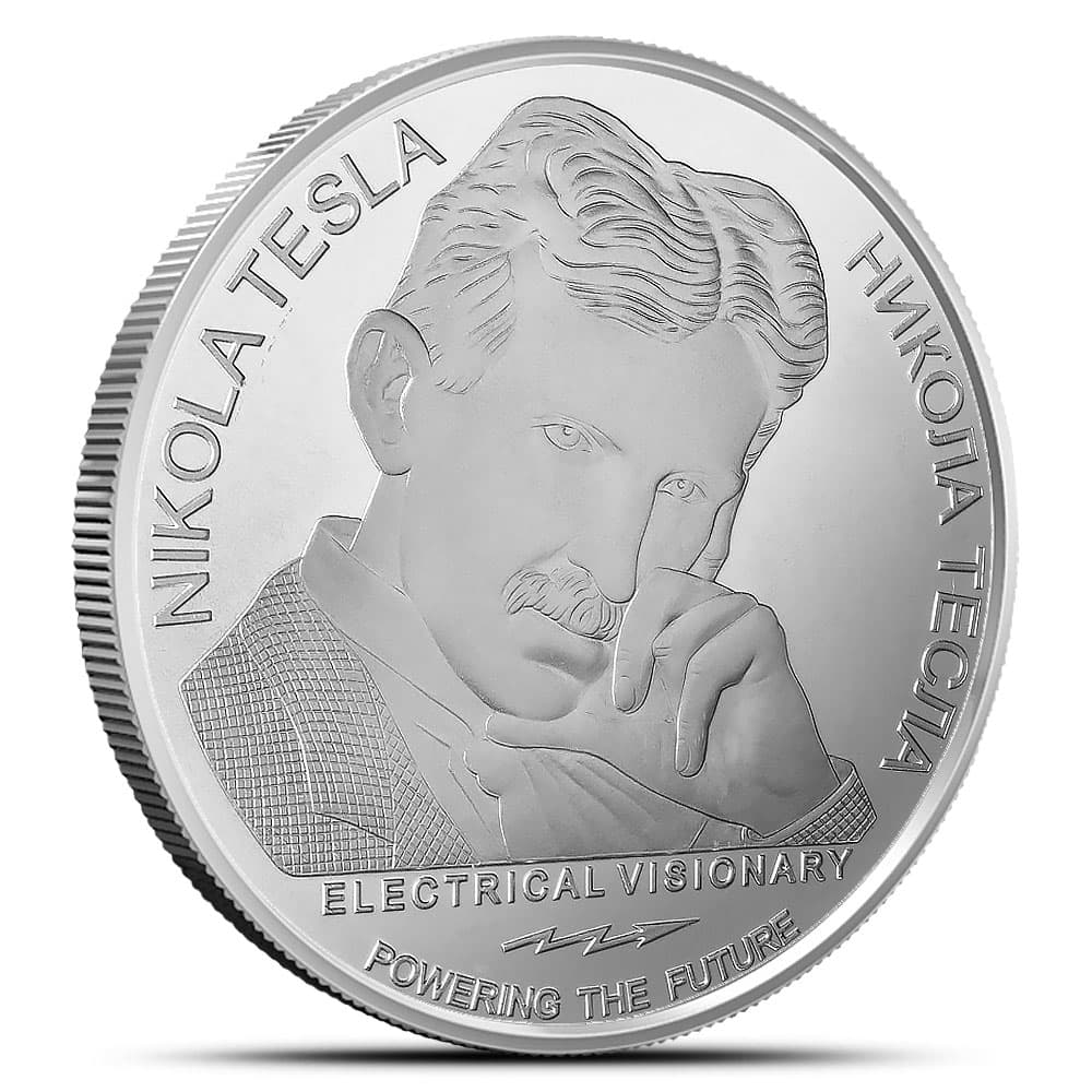 2024 1 oz Republic of Serbia Silver Nikola Tesla Hydroelectric Power Coin (BU)