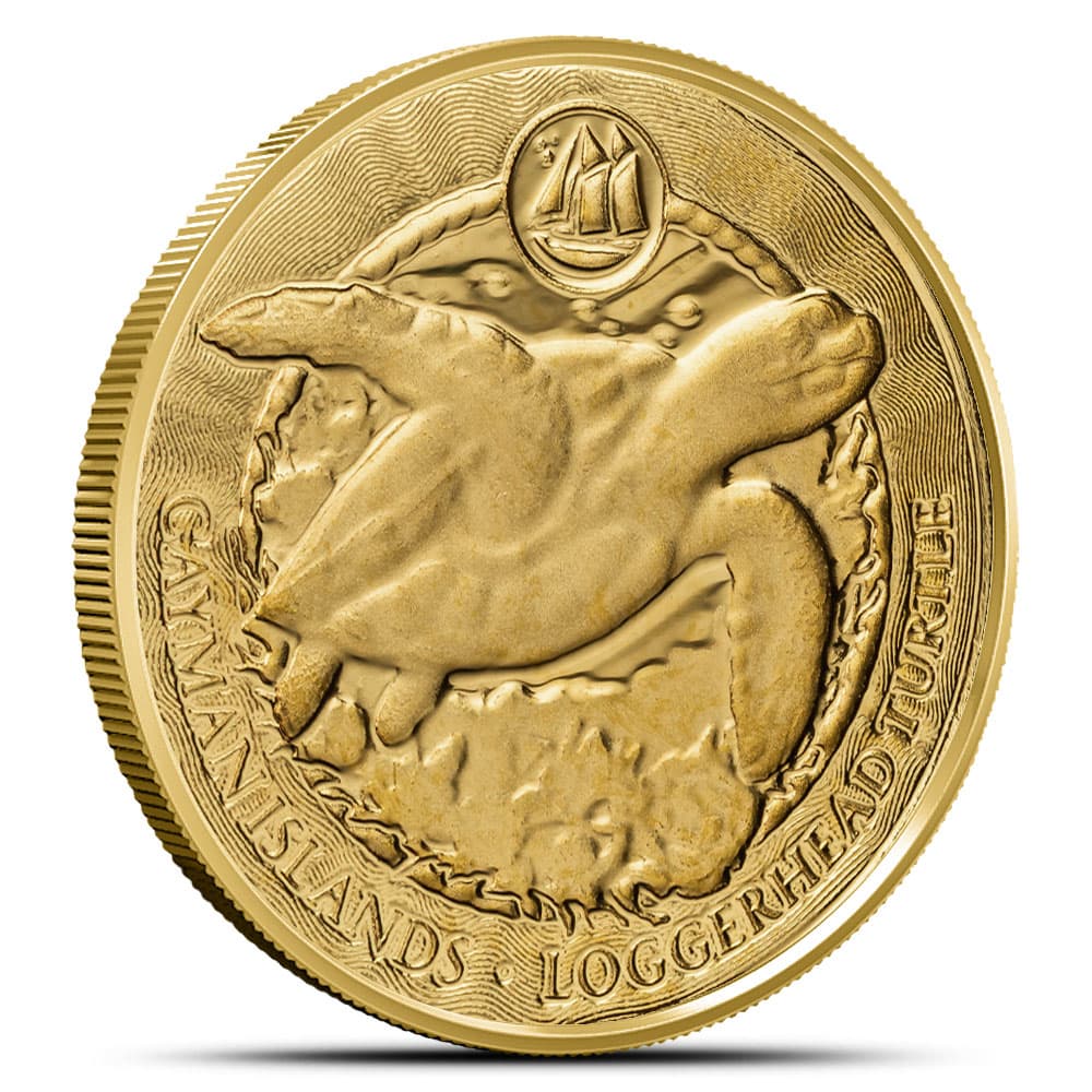 2024 1/10 oz Cayman Islands Gold Sea Life Loggerhead Turtle Coin (Proof-Like)