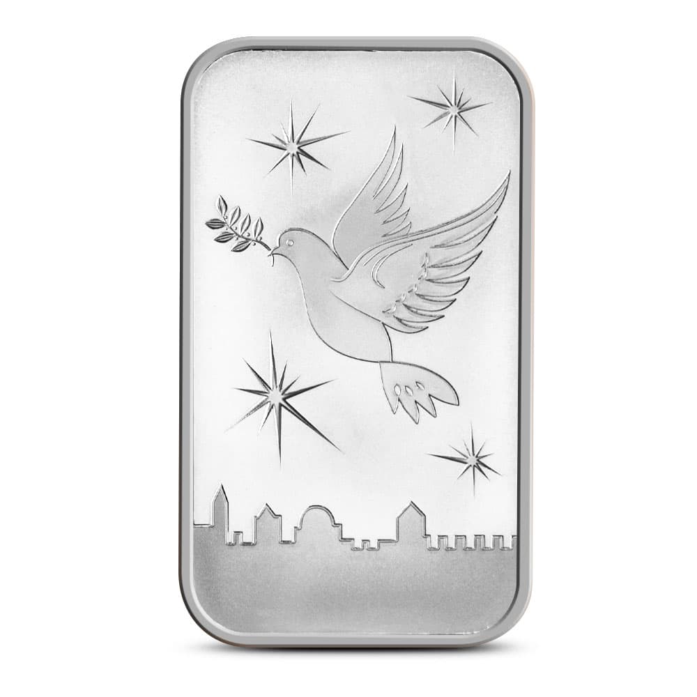 1 oz The Holy Land Mint Silver Dove Of Peace Bar (New)