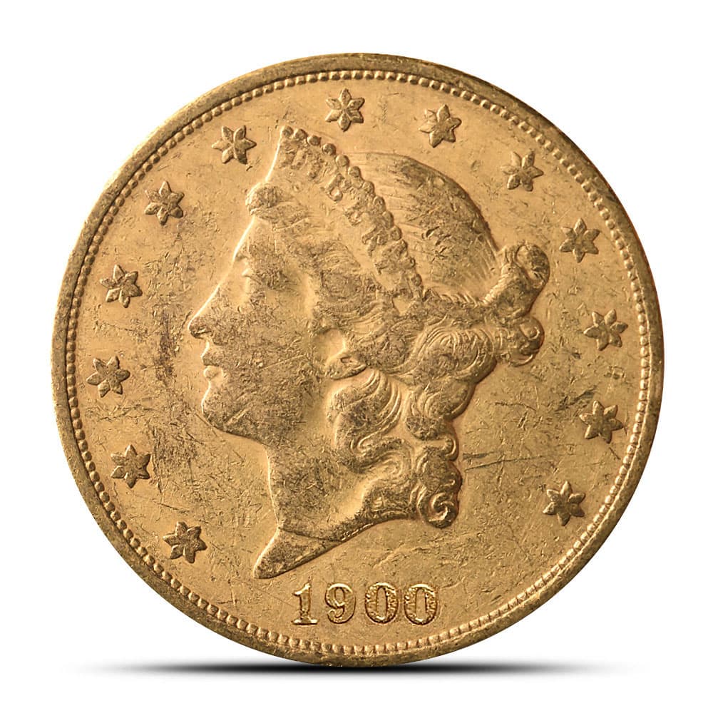 1900-S Pre-33 $20 Liberty Gold Double Eagle Coin (AU)