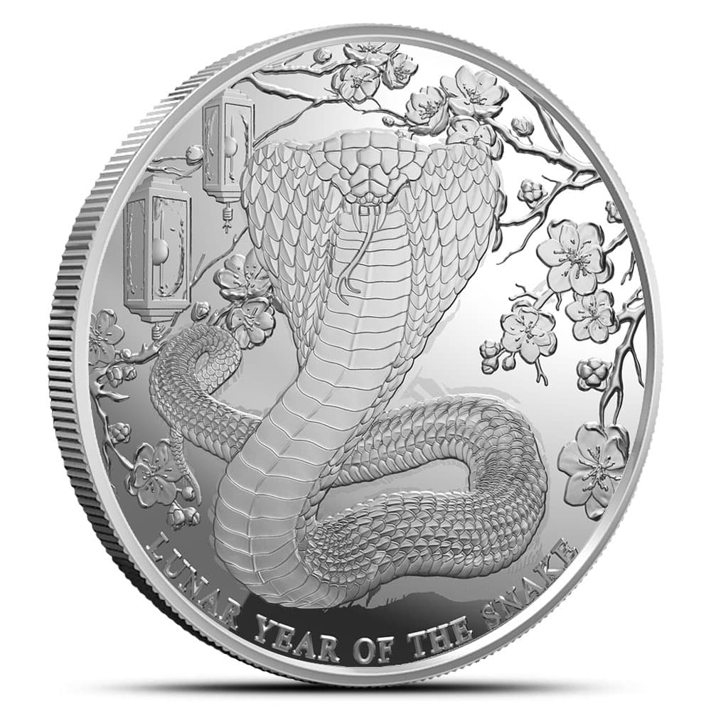 2025 1 oz Proof Pitcairn Islands Silver Lunar Year of the Snake Coin (Box + CoA)