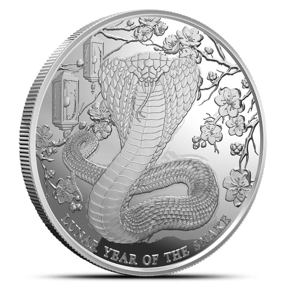 2025 5 oz Proof Pitcairn Islands Silver Lunar Year of the Snake Coin (Box + CoA)