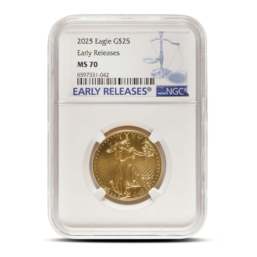 2025 1/2 oz American Gold Eagle Coin NGC MS70 ER 1/24/2025