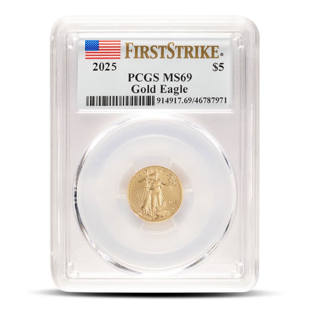 2025 1/10 oz American Gold Eagle Coin PCGS MS69 FS 1/24/2025