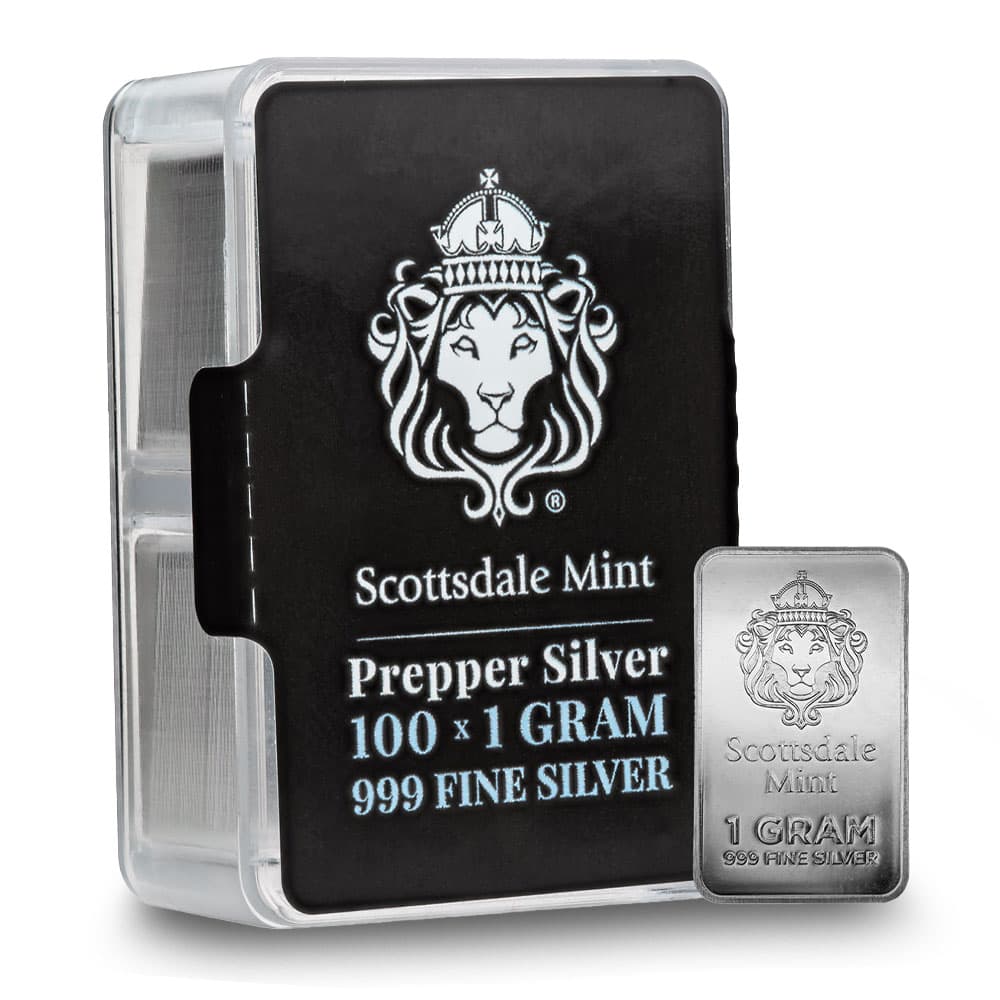 100 Gram Scottsdale Mint Silver Prepper Box (100 x 1g Bars)