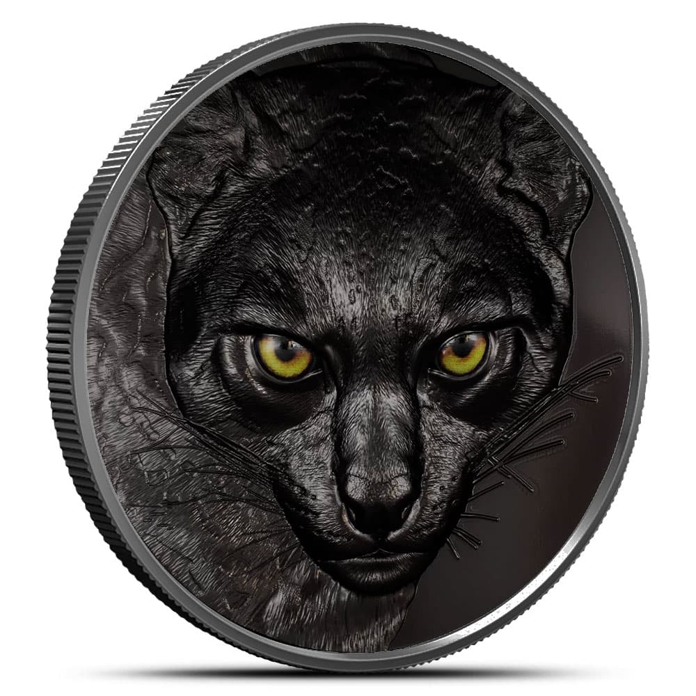 2025 1 Kilo Palau Silver Hunters By Night Ocelot Coin (Ultra High Relief)