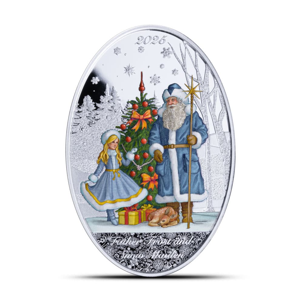 2025 1 oz Proof Colorized Solomon Islands Silver Father Frost And Snow Maiden Coin (Box + CoA)