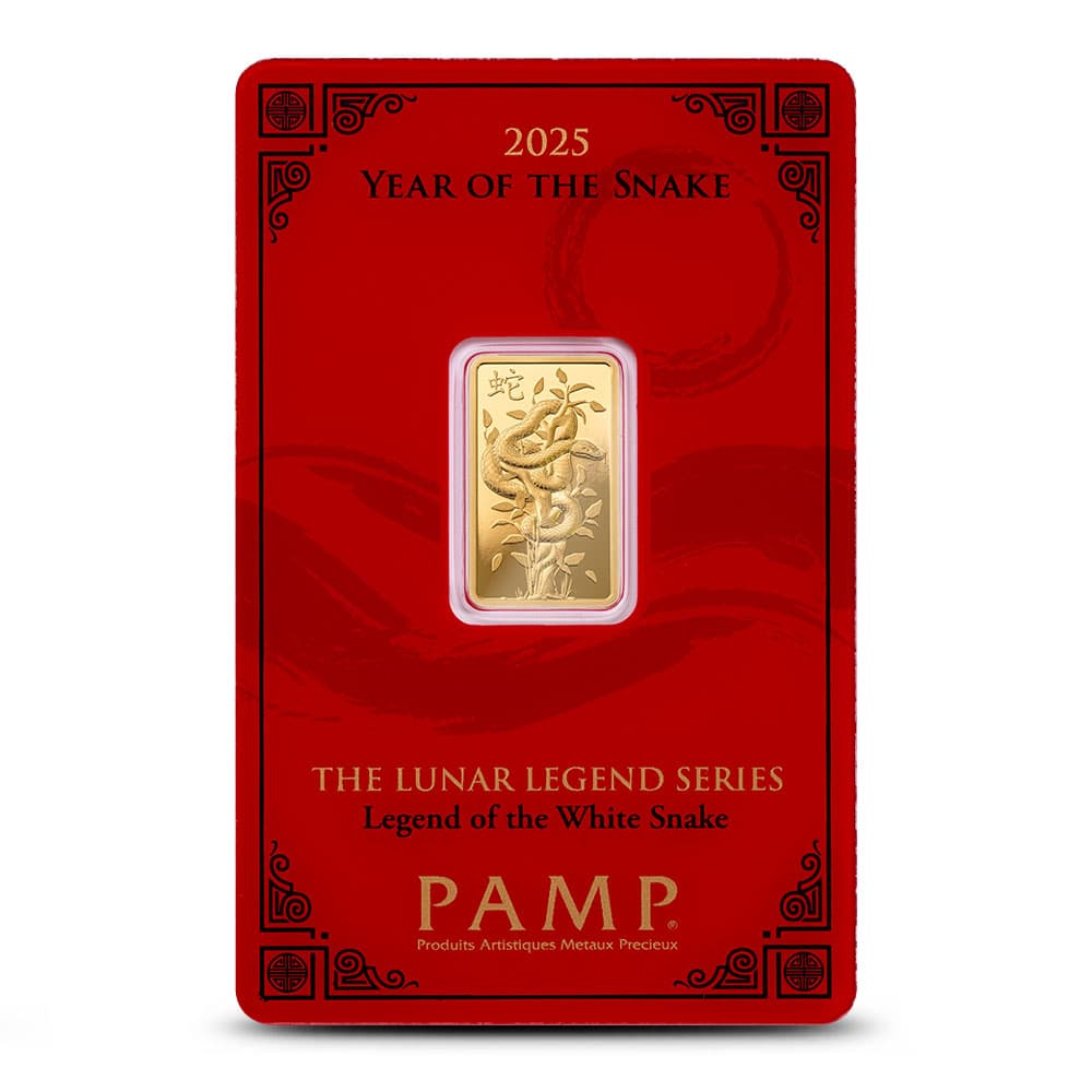 2025 5 Gram PAMP Suisse Lunar Legend White Snake Gold Bar (New w/ Assay)