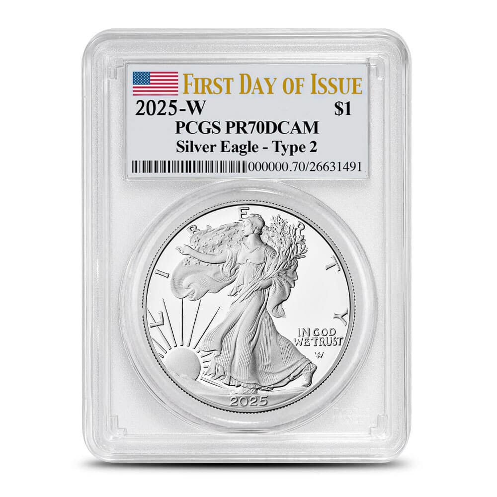 2025-W 1 oz Proof American Silver Eagle Coin PCGS PR70 DCAM FDOI