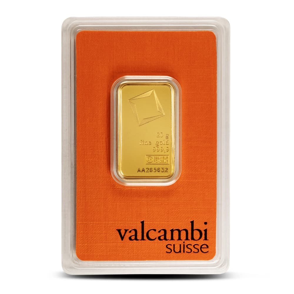 20 Gram Valcambi Gold Bar (New w/Assay)