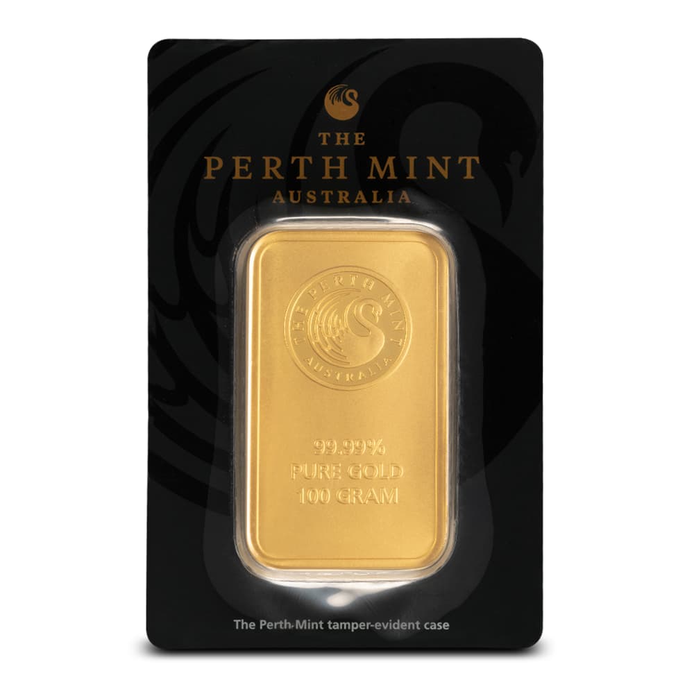 100 Gram Perth Mint Gold Bar (New w/Assay)