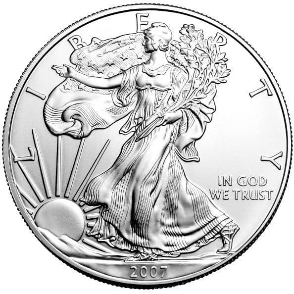 2007-W 1 oz Burnished American Silver Eagle Coin (Box + CoA)