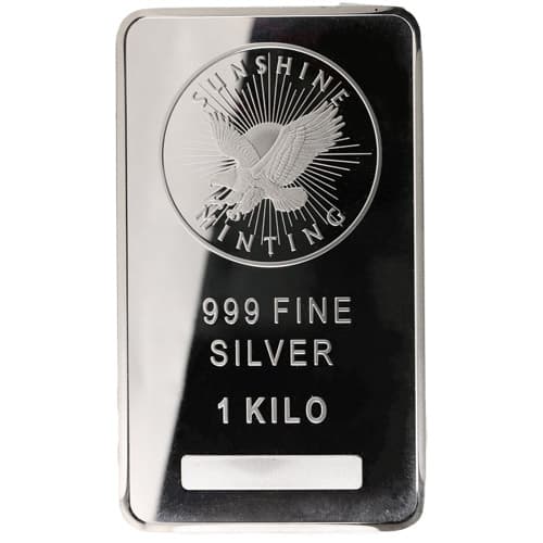 1 Kilo Sunshine Silver Bar (New, MintMark SI)