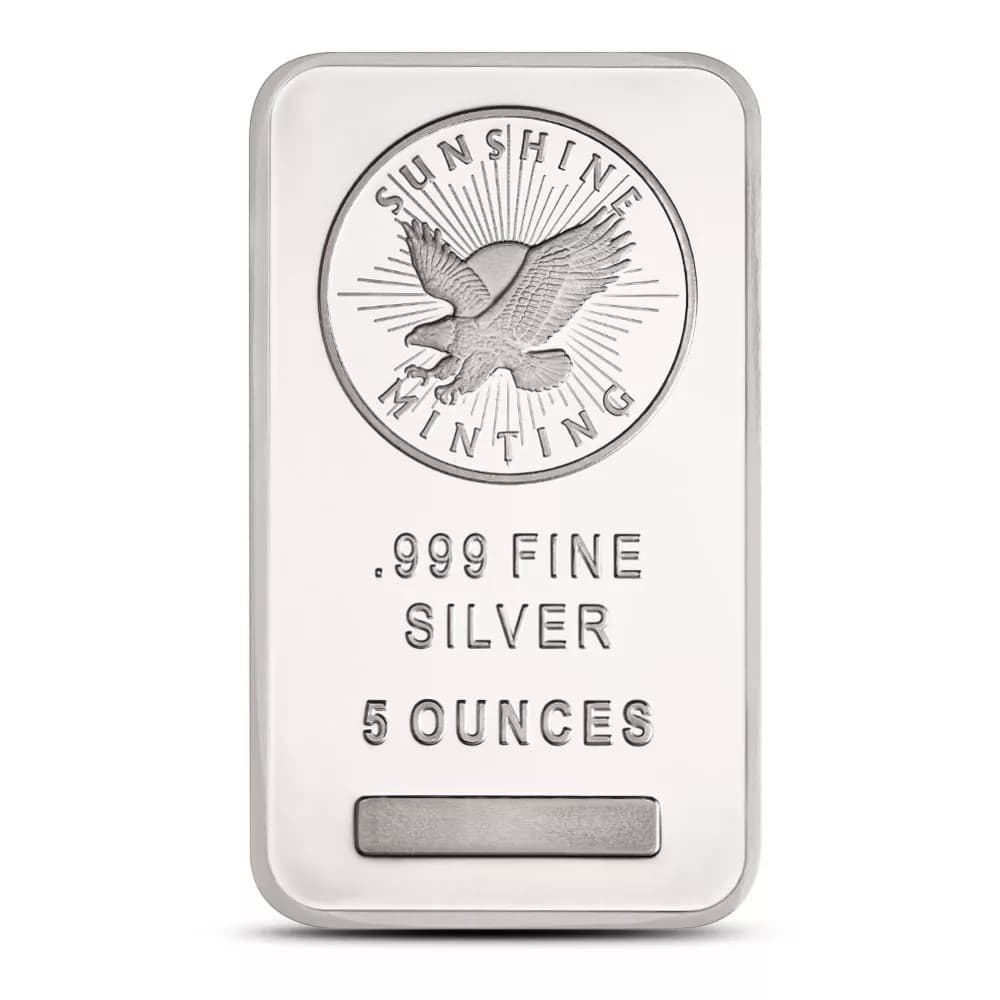 5 oz Sunshine Silver Bar (New, MintMark SI)