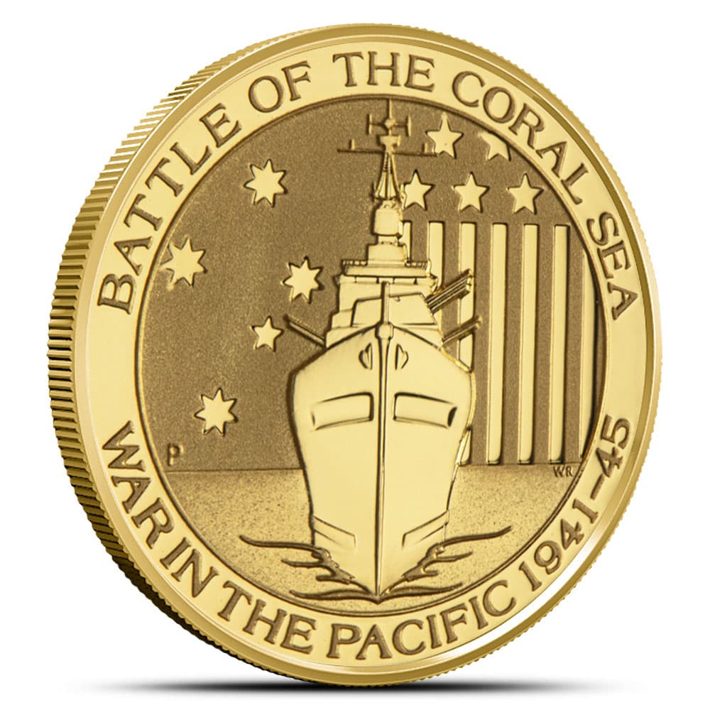 1/10 oz Australian Battle Of The Coral Sea Gold Coin (Random Year)