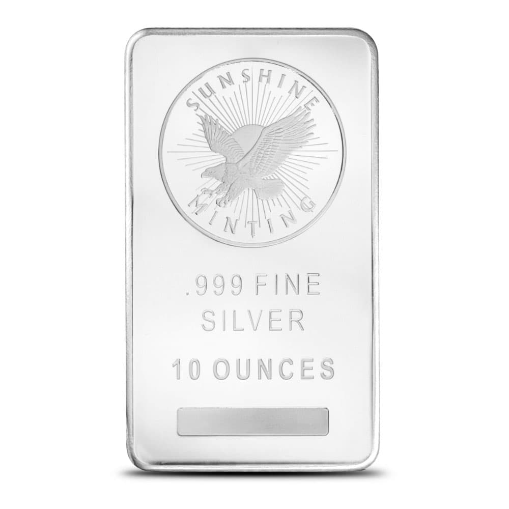 10 oz Sunshine Silver Bar (New, MintMark SI)