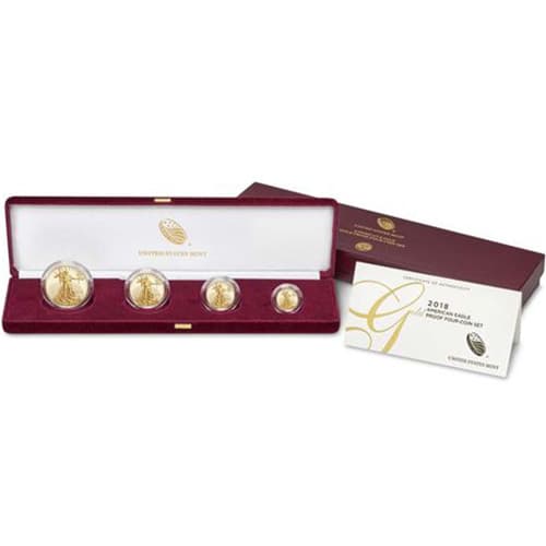 2018-W 4-Coin Proof American Gold Eagle Set (Box + CoA)