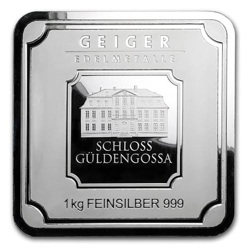 1 Kilo Geiger Square Silver Bar (New)