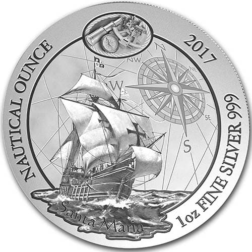 2017 1 oz Rwandan Santa Maria Nautical Ounce Silver Coin (BU)