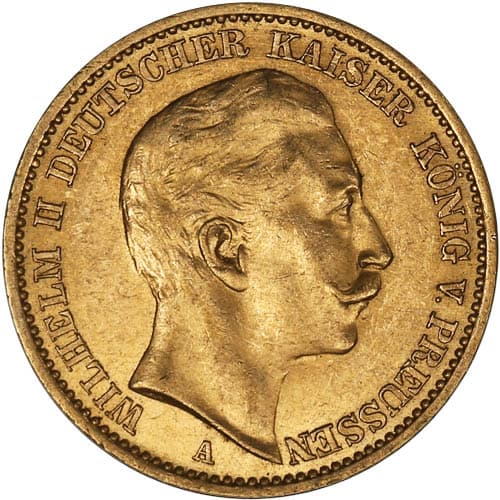 20 Mark German Gold Coin (Random Year, Circulated)