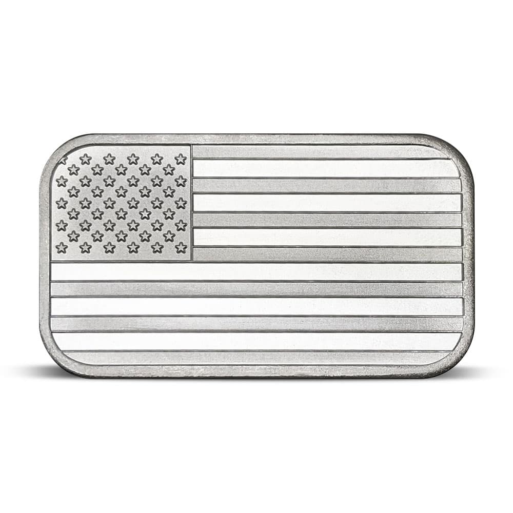 1 oz SilverTowne American Flag Silver Bar (New)