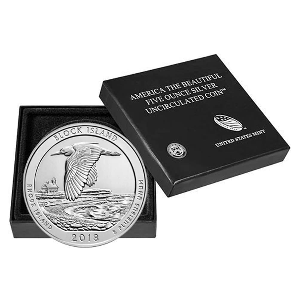 2018-P 5 oz Burnished ATB Block Island National Wildlife Refuge Silver Coin (Box + CoA)