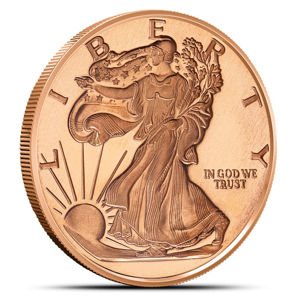 1 oz SilverTowne Walking Liberty Copper Round (New)