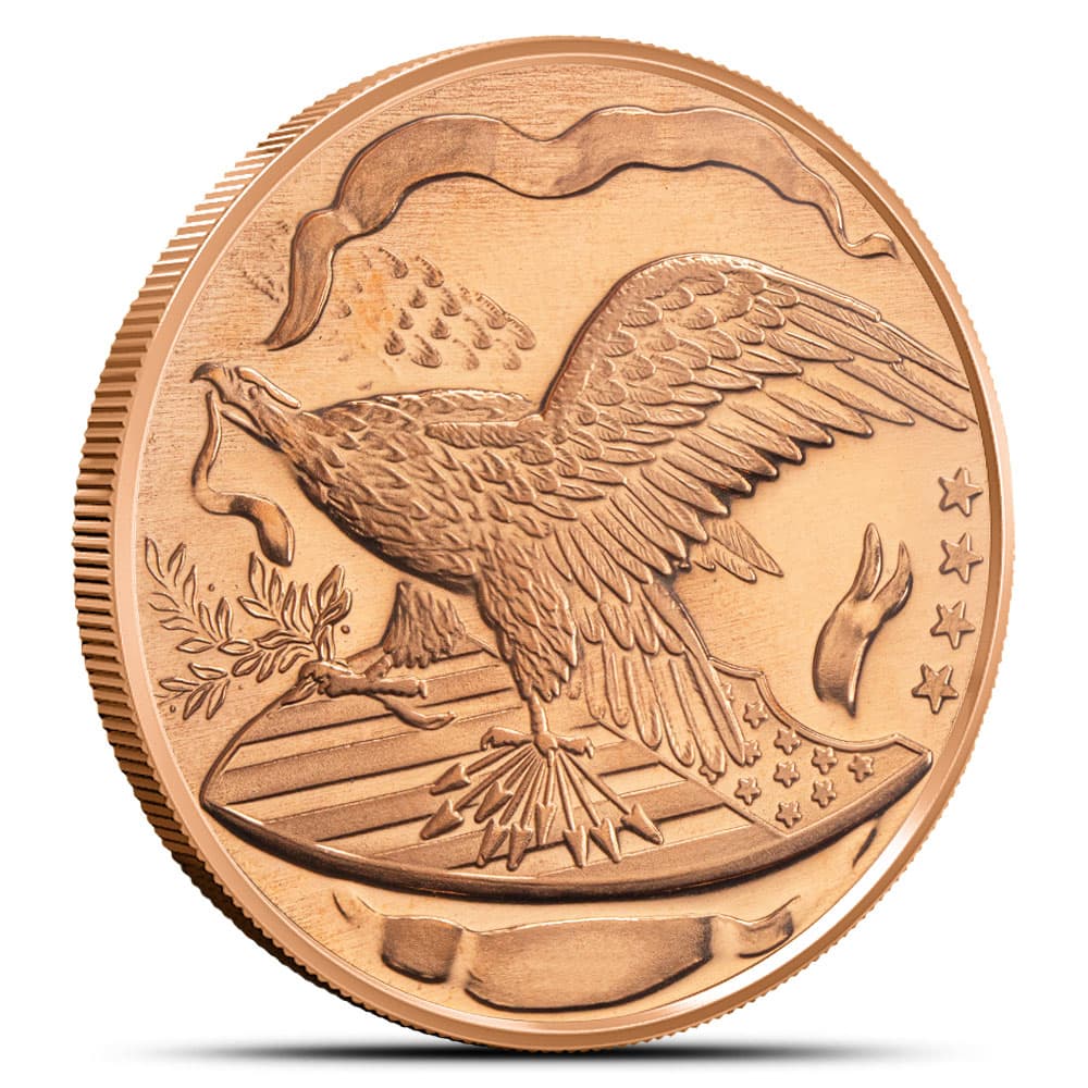 1 oz SilverTowne Eagle and Shield Copper Round (New)