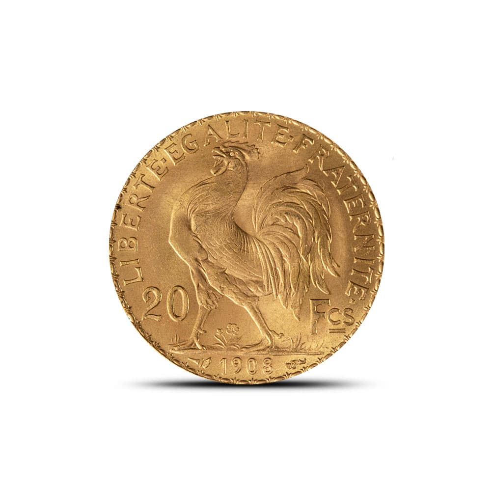 20 Francs France Gold Coin – Rooster (AU+)