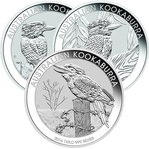 1 Kilo Australian Kookaburra Silver Coin (Random Year, Varied Condition)