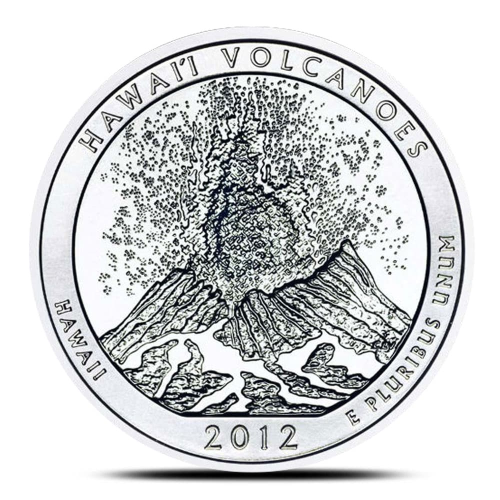 2012 5 oz ATB Hawaii Volcanoes Silver Coin