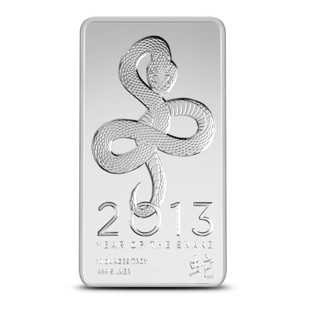 10 oz NTR Lunar Snake Silver Bar (New)