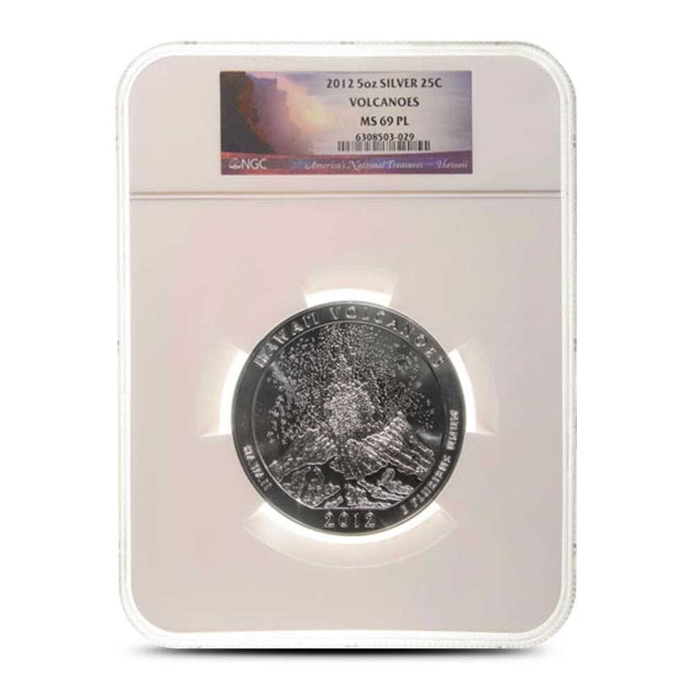 2012 5 oz ATB Hawaii Volcanoes Silver Coin NGC MS69 PL