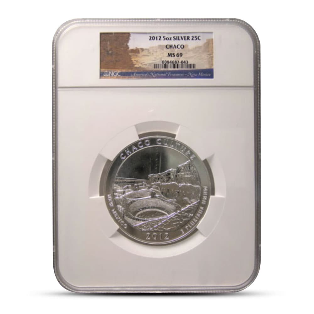 2012 5 oz ATB Chaco Culture Silver Coin NGC MS69