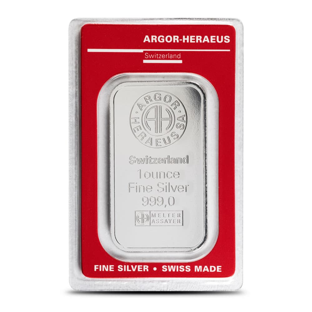 1 oz Argor Heraeus Silver Bar (New)