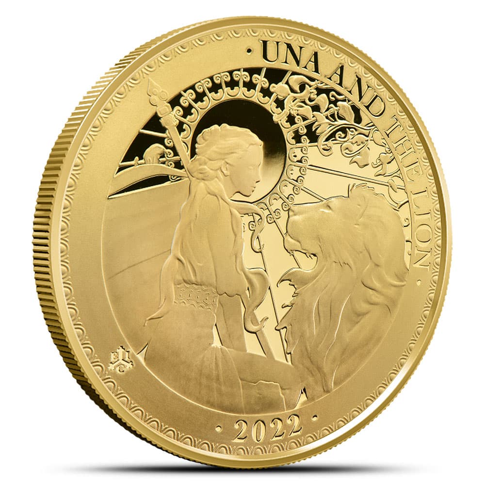 2022 1/4 oz Proof St. Helena Gold Una and The Lion Coin