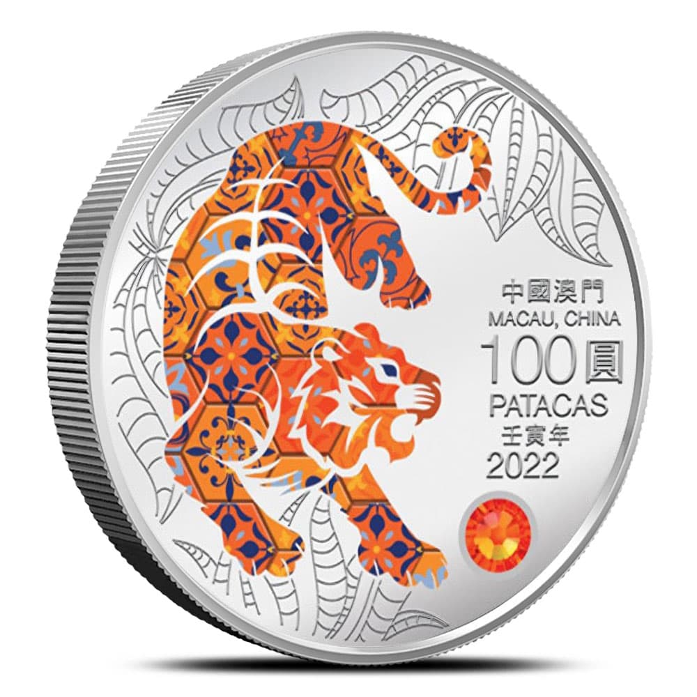 2022 5 oz Proof Macau Silver Lunar Tiger Coin