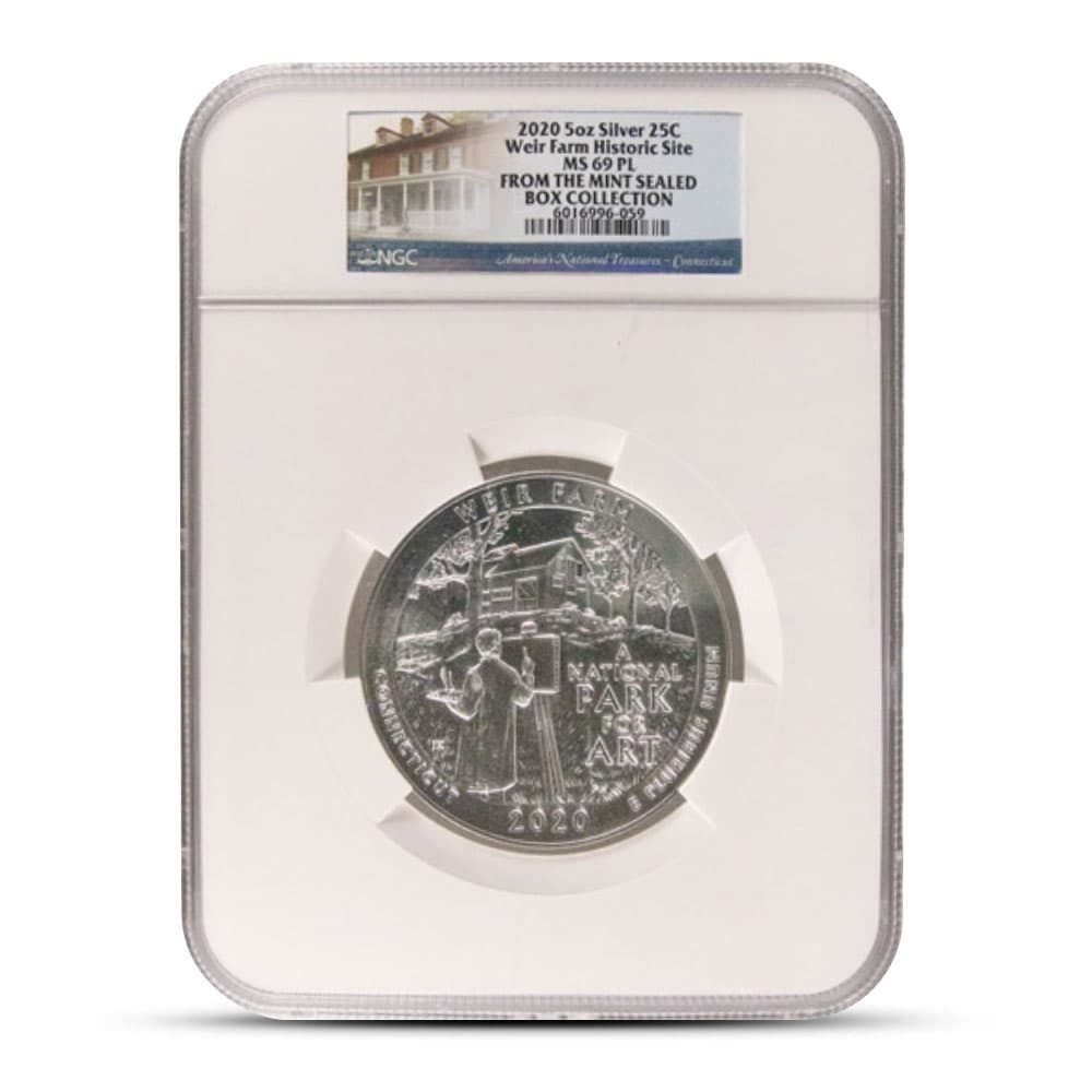 2020 5 oz ATB Weir Farm National Historic Site Silver Coin NGC MS69 PL