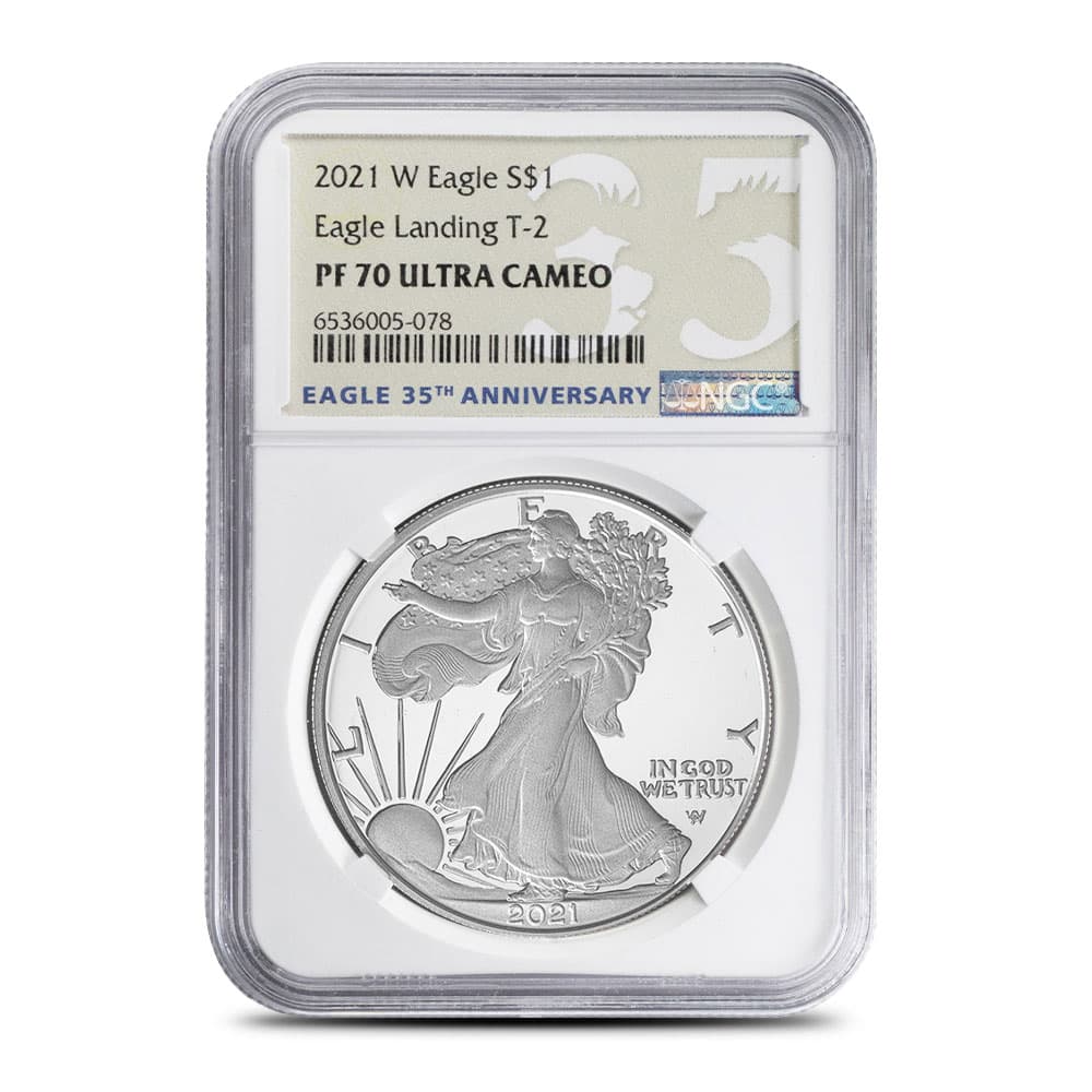 2021-W 1 oz Proof American Silver Eagle 35th Anniversary Coin NGC PF70 UCAM (Type 2)