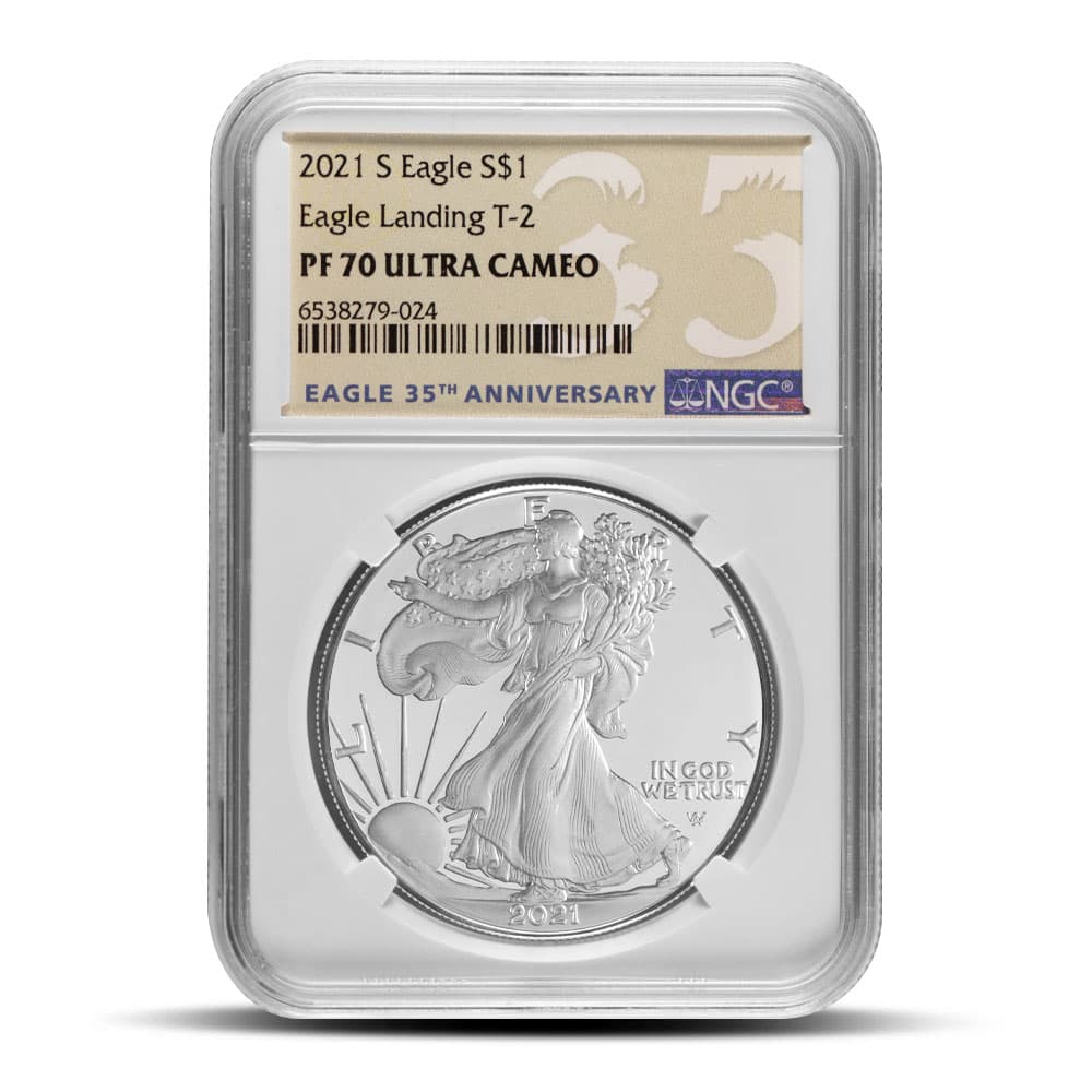 2021-S 1 oz Proof American Silver Eagle Coin NGC PF70 UCAM (Type 2)