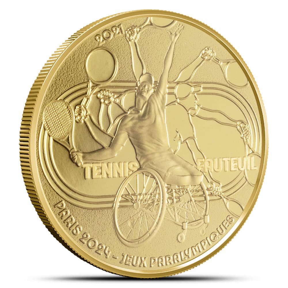 2021 1/4 oz Proof French Olympic Wheelchair Tennis Gold Coin (Box + CoA)